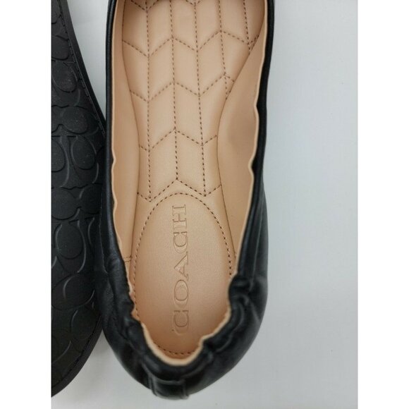 COACH BAILEY LEATHER BALLEY FLATS WOMEN SHOE FG2944 BLACK SIZE 6.5 $188 - Picture 9 of 11
